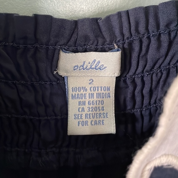 Anthropologie Odille tank top, navy blue w white eyelet lace, size small (2) - Picture 7 of 7